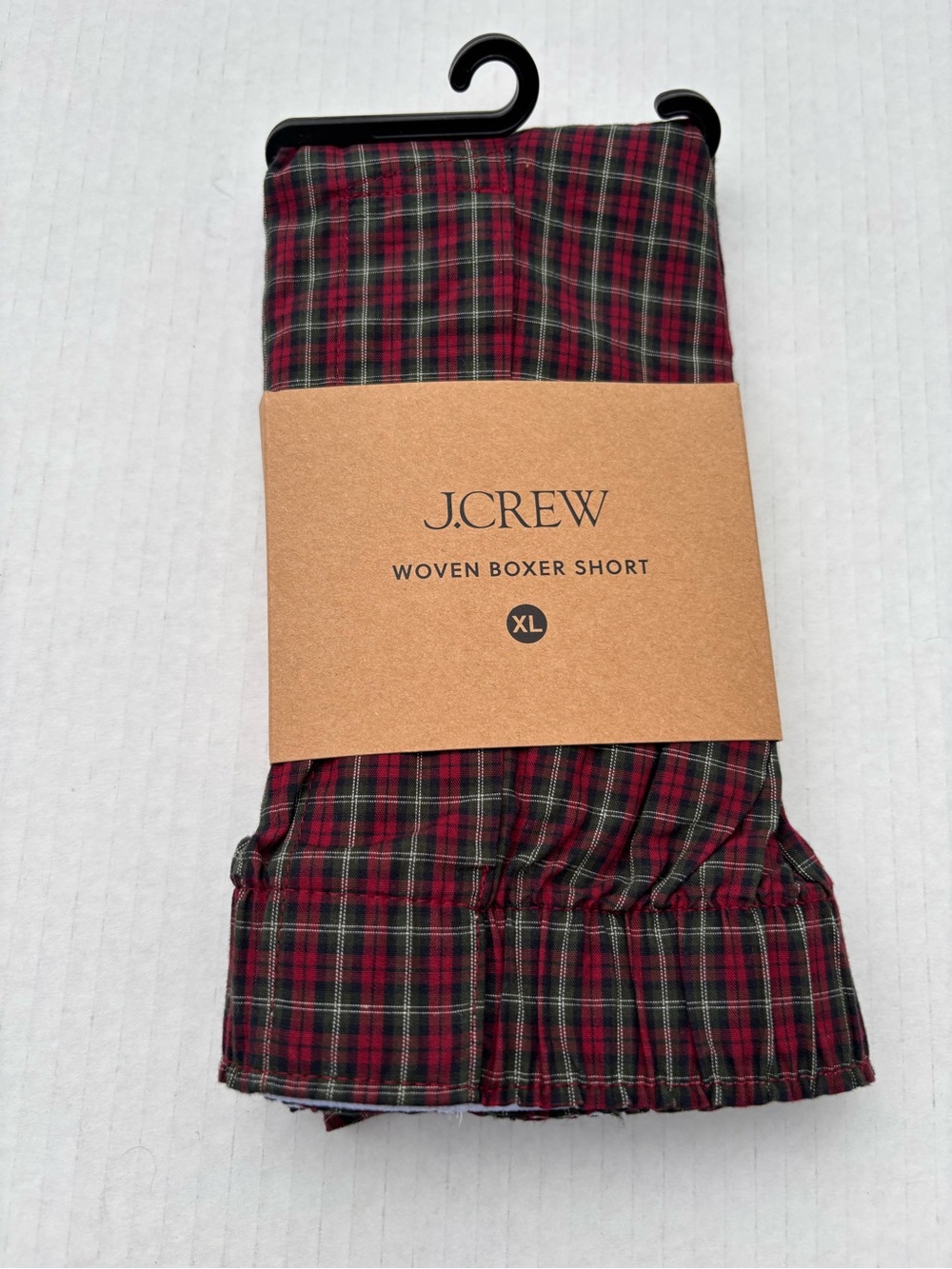 J. Crew Red and Green Plaid Woven Boxer Shorts 💯 cotton